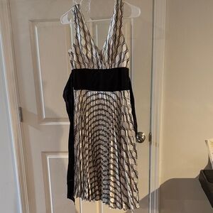 Maurices Black and White Geometric Midi Dress